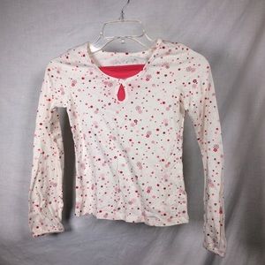 Ellemenno Girls Pink/Cream Floral Long Sleeve Top